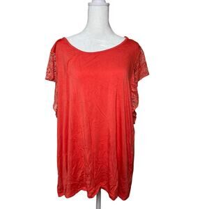 Torrid Women's Plus Size 3X Orange Short Sleeve "Super Soft Knit" Top Tee